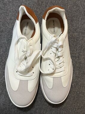 Bruno Marc Two Tone Sneakers Mens Size 8 White Gray Low Top GAT Style New